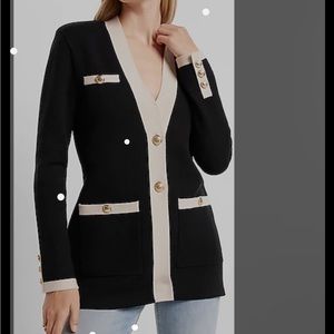 Express Tipped Novelty Button Sweater jacket size S
